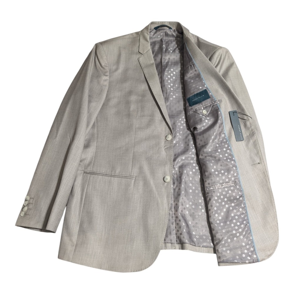 Perry Ellis Mens Sport Coat Blazer 46R Pewter Heather 2 Button NWT Classic